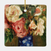 Bouquet van Rozen van Renoir Impressionist Paintin Keramisch Ornament (Achterkant)