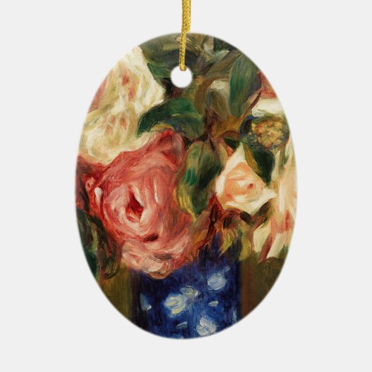 Bouquet van Rozen van Renoir Impressionist Paintin Keramisch Ornament (Voorkant)