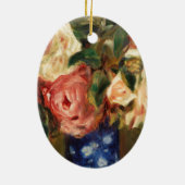 Bouquet van Rozen van Renoir Impressionist Paintin Keramisch Ornament (Achterkant)