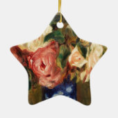 Bouquet van Rozen van Renoir Impressionist Paintin Keramisch Ornament (Achterkant)