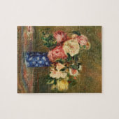 Bouquet van Rozen van Renoir Impressionist Paintin Legpuzzel (Horizontaal)