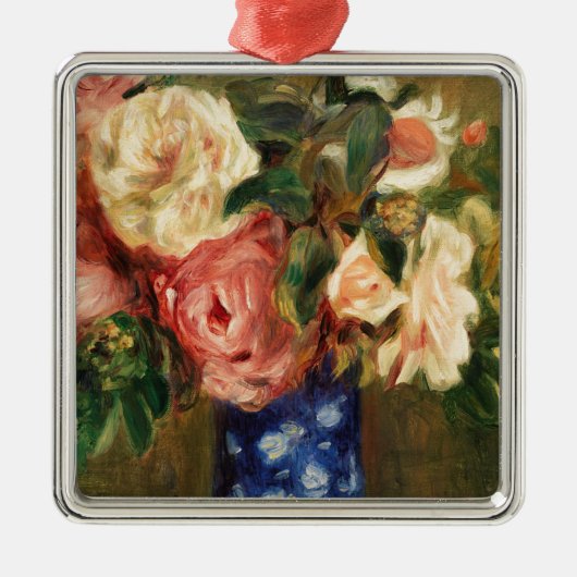 Bouquet van Rozen van Renoir Impressionist Paintin Metalen Ornament (Voorkant)