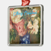 Bouquet van Rozen van Renoir Merry Kerstmis Metalen Ornament (Links)