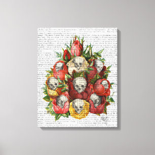 Bouquet van Skulls Canvas Afdruk