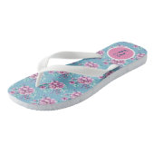 Bouquet van Teenslippers met roze bloemen (Schuin)