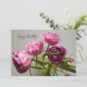 Bouquet van tulpen. Gelukkige verjaardag Kaart (Staand voorkant)