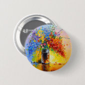 Bouquet van wilde bloemen ronde button 5,7 cm (Voorkant /achterkant)