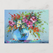Bouquet van zomerbloemen in een vaas briefkaart (Voorkant)