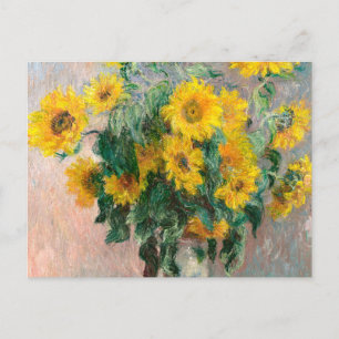 Bouquet van zonnebloemen door Monet Impressionist Briefkaart