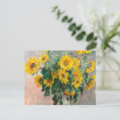 Bouquet van zonnebloemen door Monet Impressionist Briefkaart (Staand voorkant)