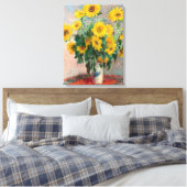 Bouquet van zonnebloemen door Monet Impressionist Canvas Afdruk (Insitu (Slaapkamer))