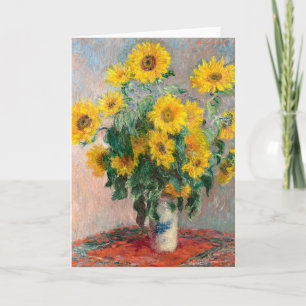 Bouquet van zonnebloemen door Monet Impressionist Kaart