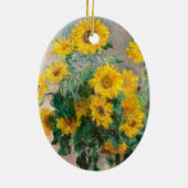 Bouquet van zonnebloemen door Monet Impressionist Keramisch Ornament (Achterkant)