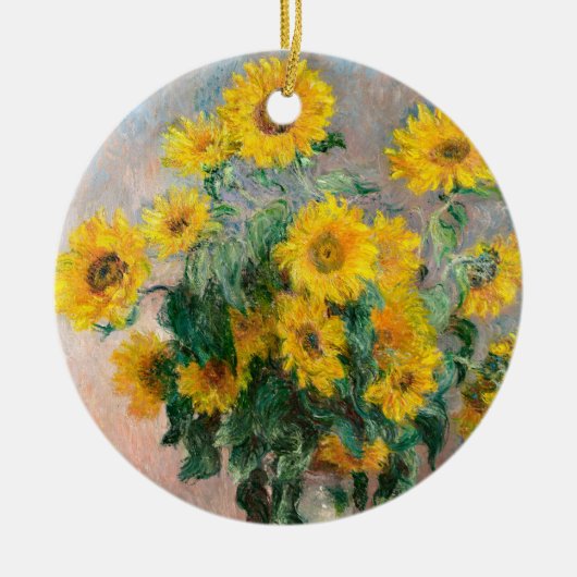 Bouquet van zonnebloemen door Monet Impressionist Keramisch Ornament (Voorkant)