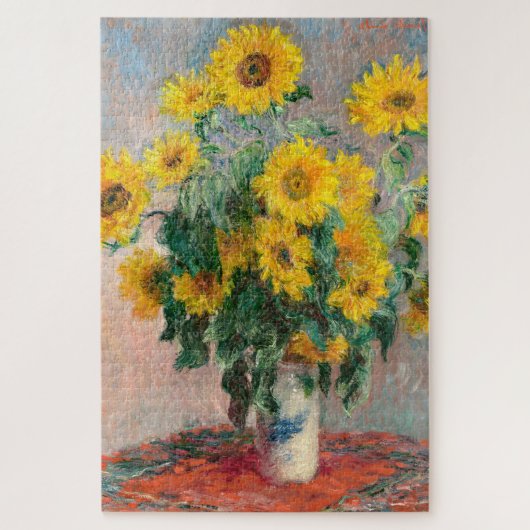 Bouquet van zonnebloemen door Monet Impressionist Legpuzzel (Verticaal)