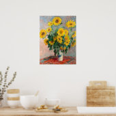 Bouquet van zonnebloemen door Monet Impressionist Poster (Keuken)