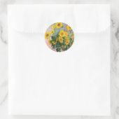 Bouquet van zonnebloemen door Monet Impressionist Ronde Sticker (Tas)