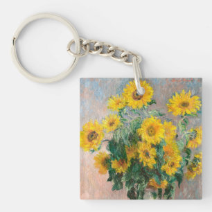 Bouquet van zonnebloemen door Monet Impressionist Sleutelhanger