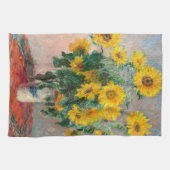 Bouquet van zonnebloemen door Monet Impressionist Theedoek (Horizontaal)
