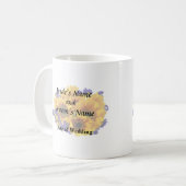 Bouquet van zonnebloemen en Paarse Statice Koffiemok (Voorkant links)