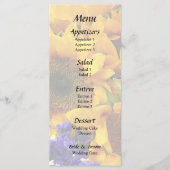 Bouquet van zonnebloemen en Paarse Statice Menu (Voorkant)