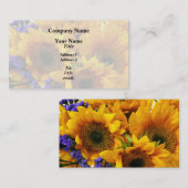 Bouquet van zonnebloemen en Paarse Statice Visitekaartje (Voorkant / Achterkant)