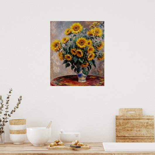 Bouquet van zonnebloemen poster (Keuken)