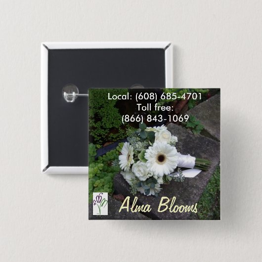 Bouquet Vierkante Button 5,1 Cm (Voorkant /achterkant)