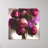 Bouquet Wine Color Peonies, Floral Canvas Afdruk (Voorkant)