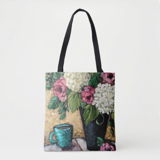 "Bouquet with Coffee" Fine Art Floral Canvas tas (Voorkant)