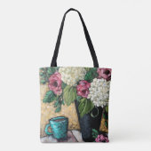 "Bouquet with Coffee" Fine Art Floral Canvas tas (Achterkant)