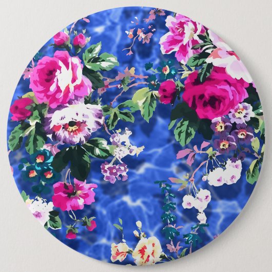 Bouquets met rozen ronde button 6,0 cm (Voorkant)