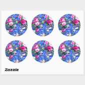 Bouquets met rozen ronde sticker (Vel)