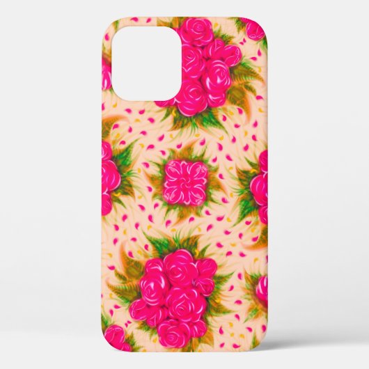 Bouquets van paarse rozen op een bleke roze achter Case-Mate iPhone case (Achterkant)