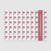 Bouquets van Red Roses Custom Text Tissuepapier (Voorkant)