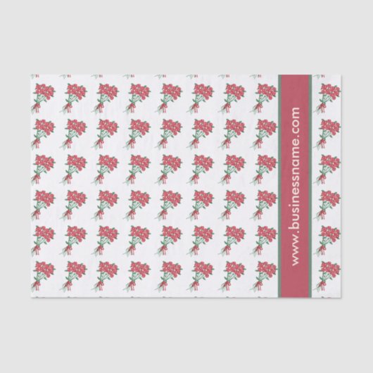 Bouquets van Red Roses Custom Text Tissuepapier (Voorkant)