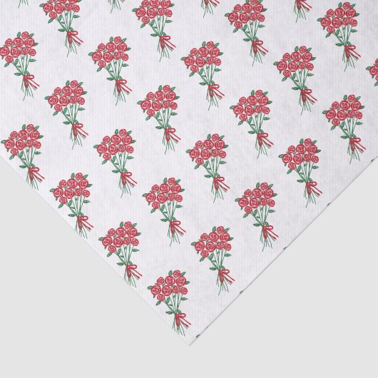 Bouquets van Red Roses Custom Text Tissuepapier (Detail)