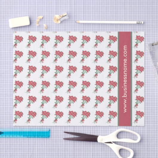 Bouquets van Red Roses Custom Text Tissuepapier (Craft)