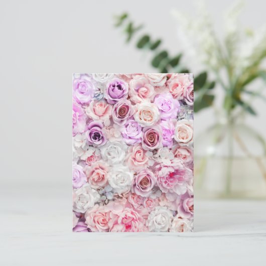 Bouquets van Roos 2 Feestdagenkaart (Staand voorkant)
