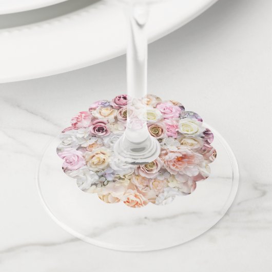 Bouquets van Rozen 1 Wijnglaslabel (Dichtbij)