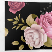 Bouquets van Rozen 3 Drieluik Wenskaart (Binnenzijde eerst)