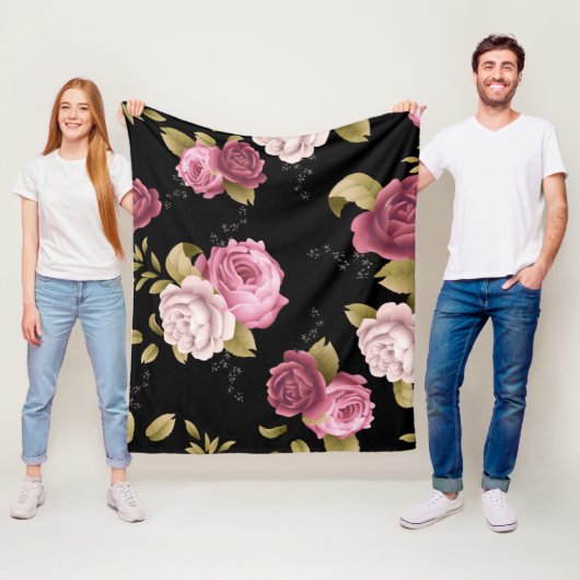 Bouquets van Rozen 3 Fleece Deken (In situ)