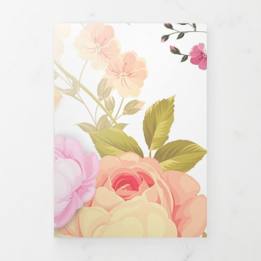 Bouquets van Rozen 4 Drieluik Wenskaart (Cover)