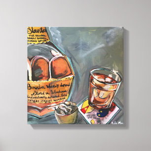 Bourbon Bar Kunst Canvas Afdruk