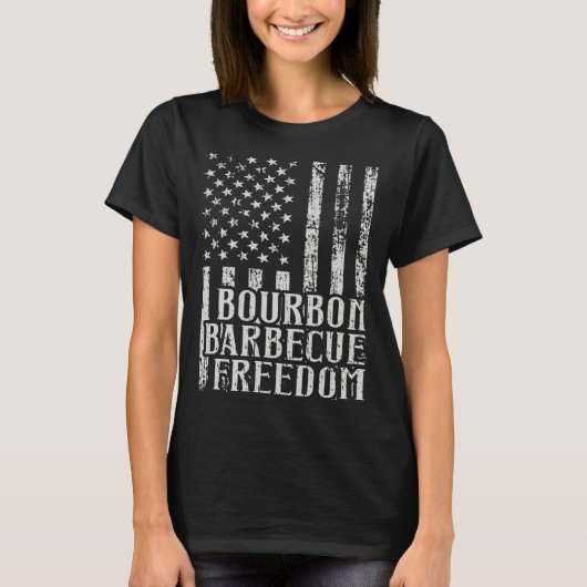 Bourbon Barbecue Freedom American Whiskey Smoker T-shirt (Voorkant)