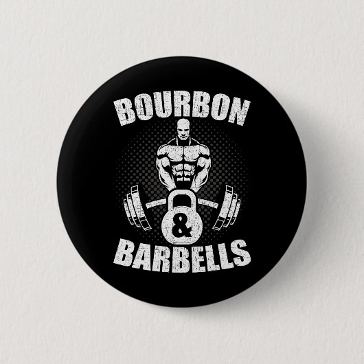 Bourbon Barbells Fitness Bodybuilding Weightliftin Ronde Button 5,7 Cm (Voorkant)