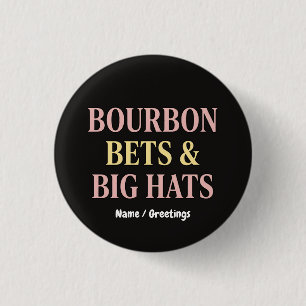 Bourbon Bets & Big Hats Retro Social Club Paard Ronde Button 3,2 Cm
