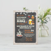 Bourbon Bier & BBQ-feestuitnodigingen Kaart (Staand voorkant)