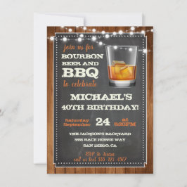 Bourbon Bier & BBQ-feestuitnodigingen Kaart