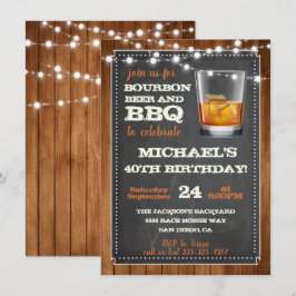 Bourbon Bier & BBQ-feestuitnodigingen Kaart